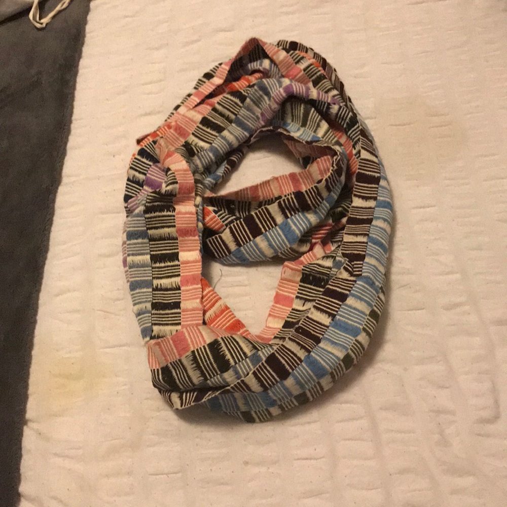 Multi-colored infinity scarf